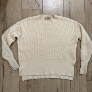 Everlane Cashmere Waffle Knit sweater in Cream